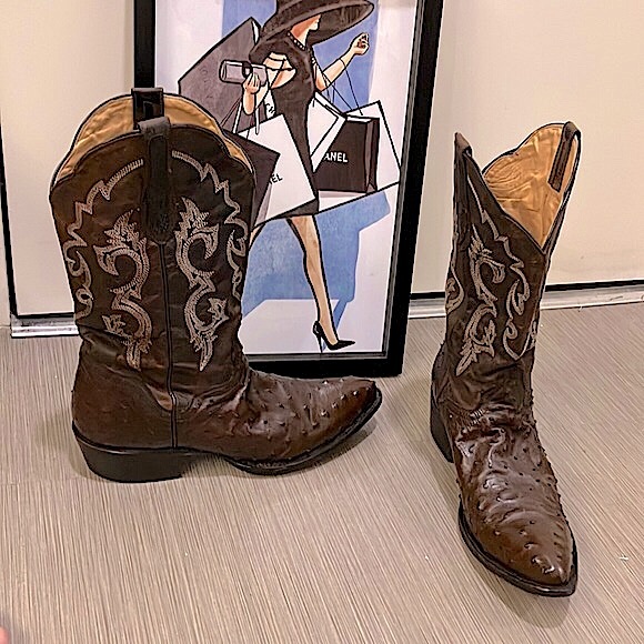 J.B. Dillon Other - J.B. Dillon ostrich western cowboy boots chocolate brown color Size 11.5 D width